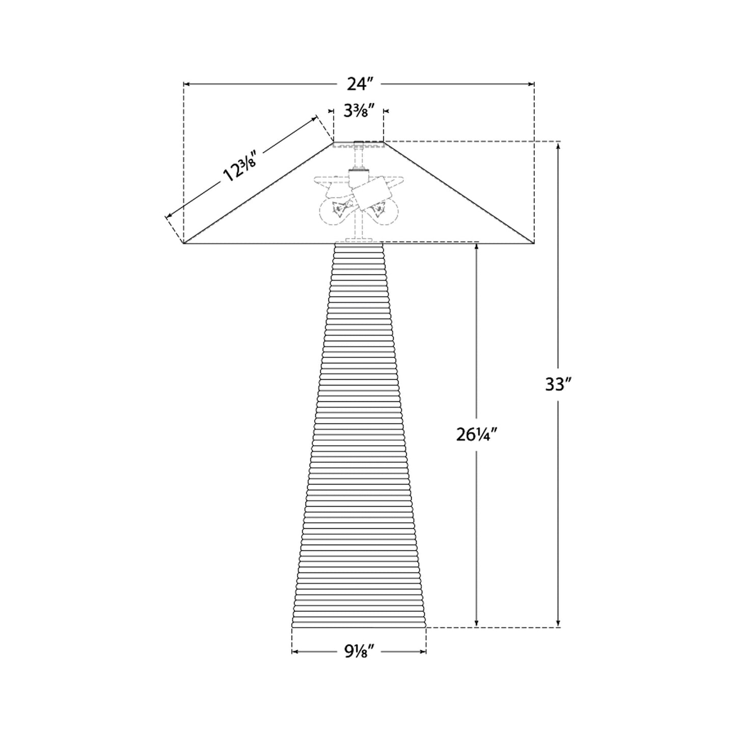 Miramar Table Lamp - line drawing.