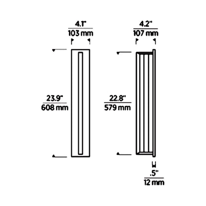 Anton Outdoor LED Wall Light - line drawing.