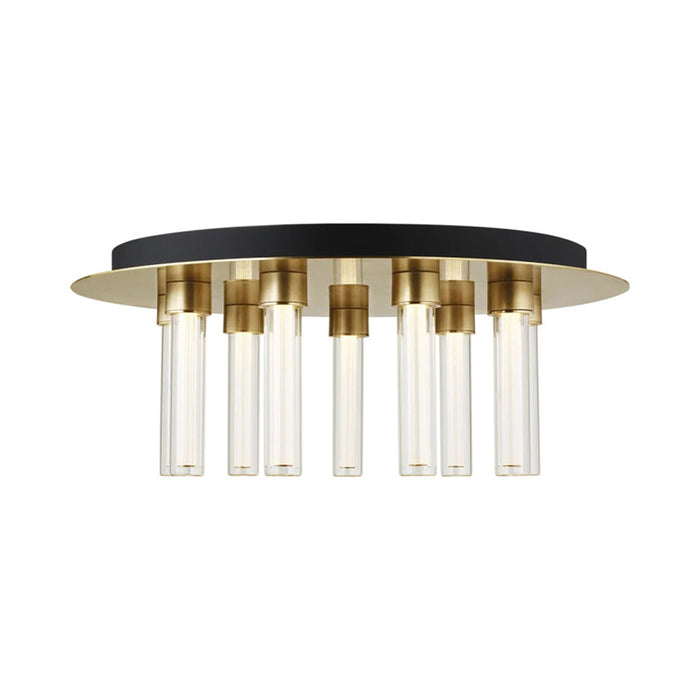 Kola LED Semi Flush Mount Ceiling Light in Natural Brass (9-Light).