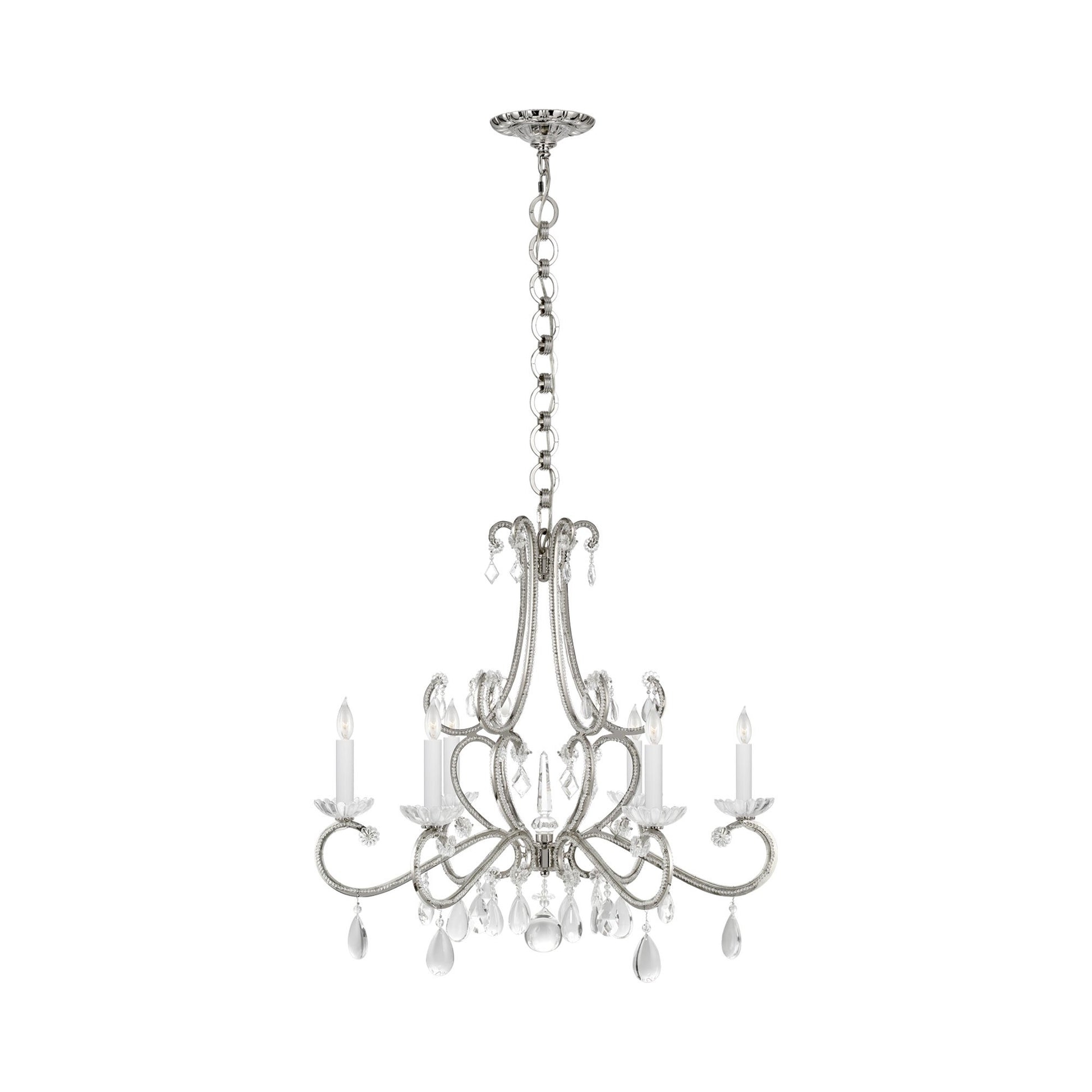 Montmartre Chandelier in Polished Nickel.