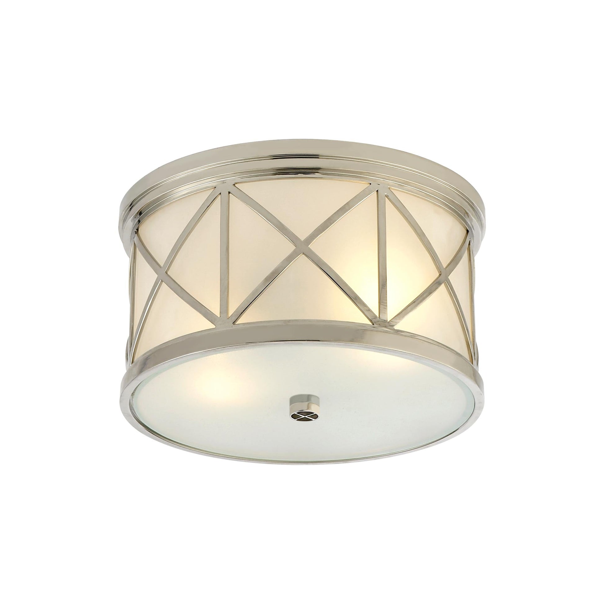 Montpelier Flush Mount Ceiling Light in Polished Nickel (Small).