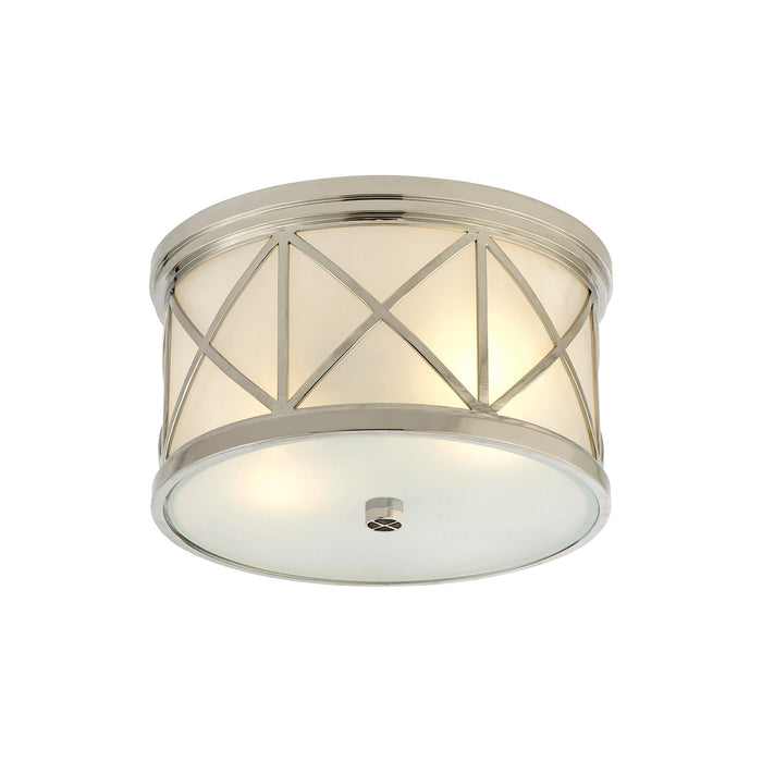 Montpelier Flush Mount Ceiling Light in Polished Nickel (Small).