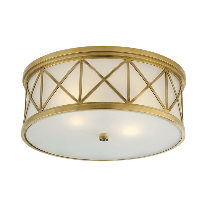 Montpelier Flush Mount Ceiling Light in Hand-Rubbed Antique Brass (Large).