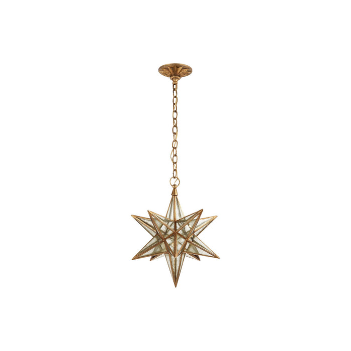 Moravian Star Pendant Light in Gilded Iron (Medium).