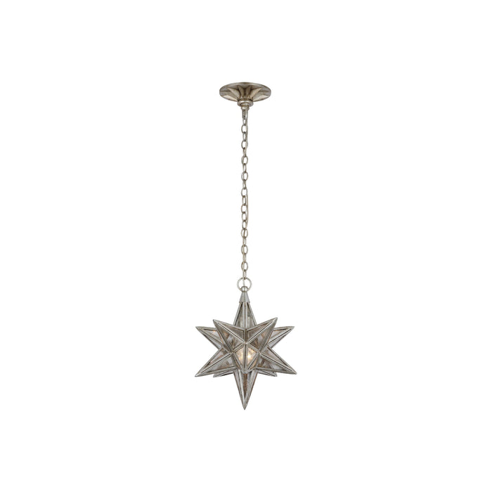 Moravian Star Pendant Light in Burnished Silver Leaf (Small).