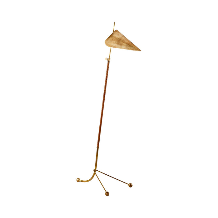 Moresby Floor Lamp in Hand-Rubbed Antique Brass.