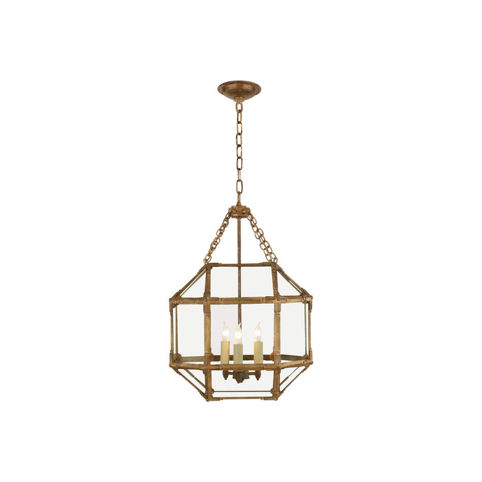 Morris Pendant Light in Gilded Iron/Clear Glass (Small).