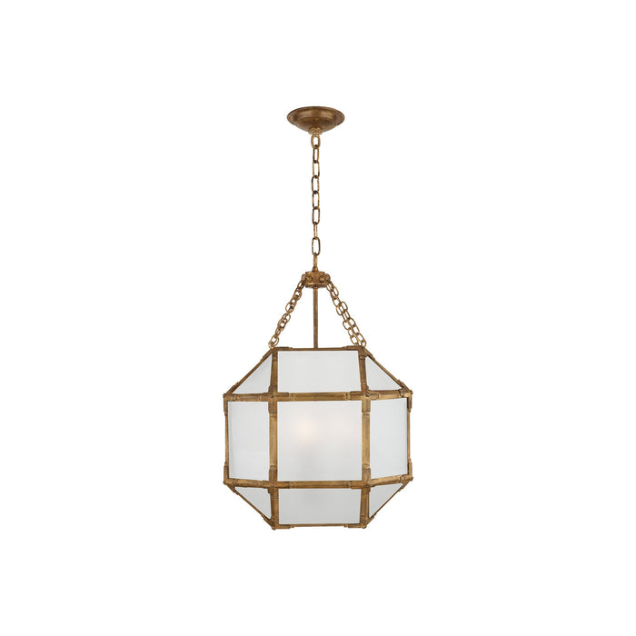 Morris Pendant Light in Gilded Iron/Frosted Glass (Small).