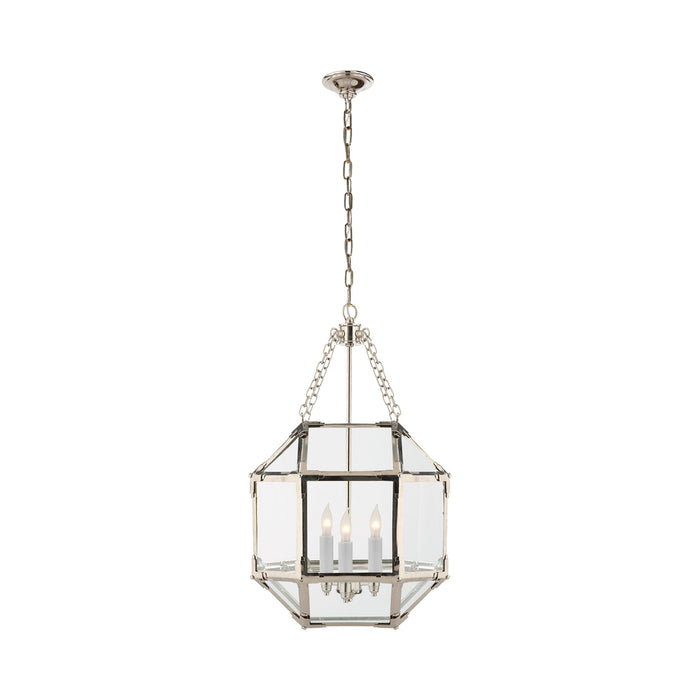Morris Pendant Light in Polished Nickel/Clear Glass (Small).