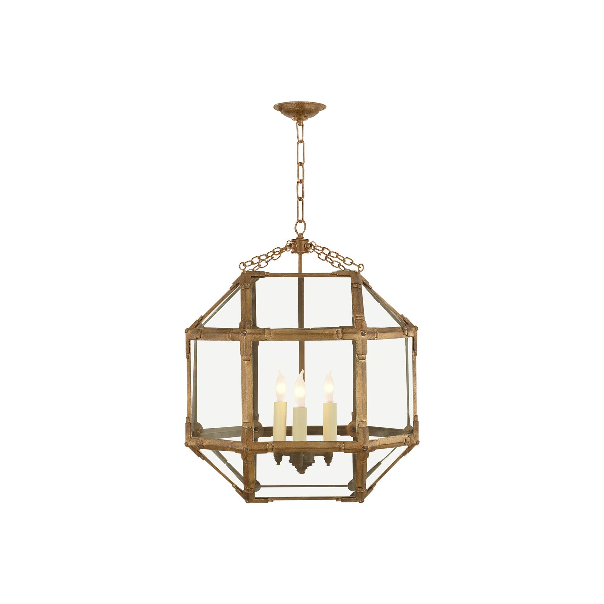 Morris Pendant Light in Gilded Iron/Clear Glass (Medium).