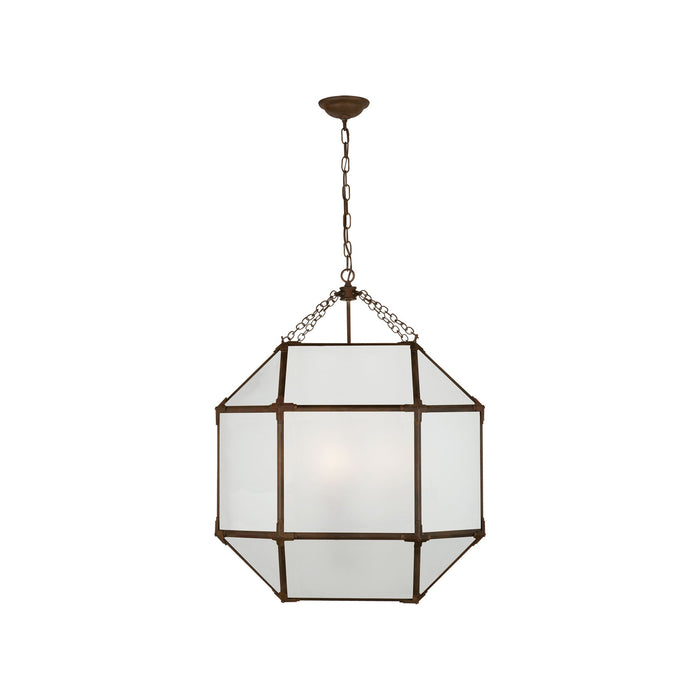 Morris Pendant Light in Antique Zinc/Frosted Glass (Large).