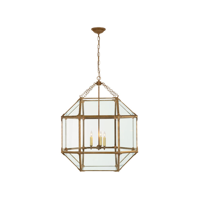 Morris Pendant Light in Gilded Iron/Clear Glass (Large).