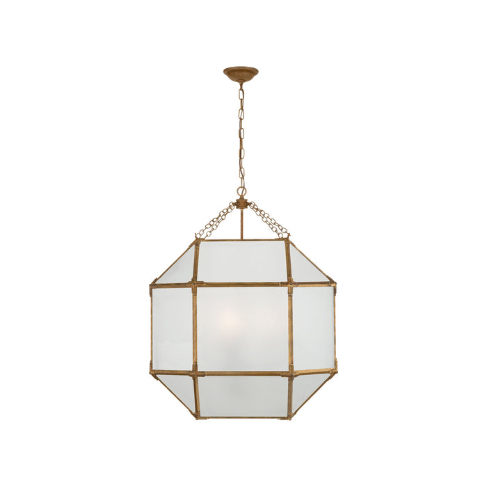 Morris Pendant Light in Gilded Iron/Frosted Glass (Large).