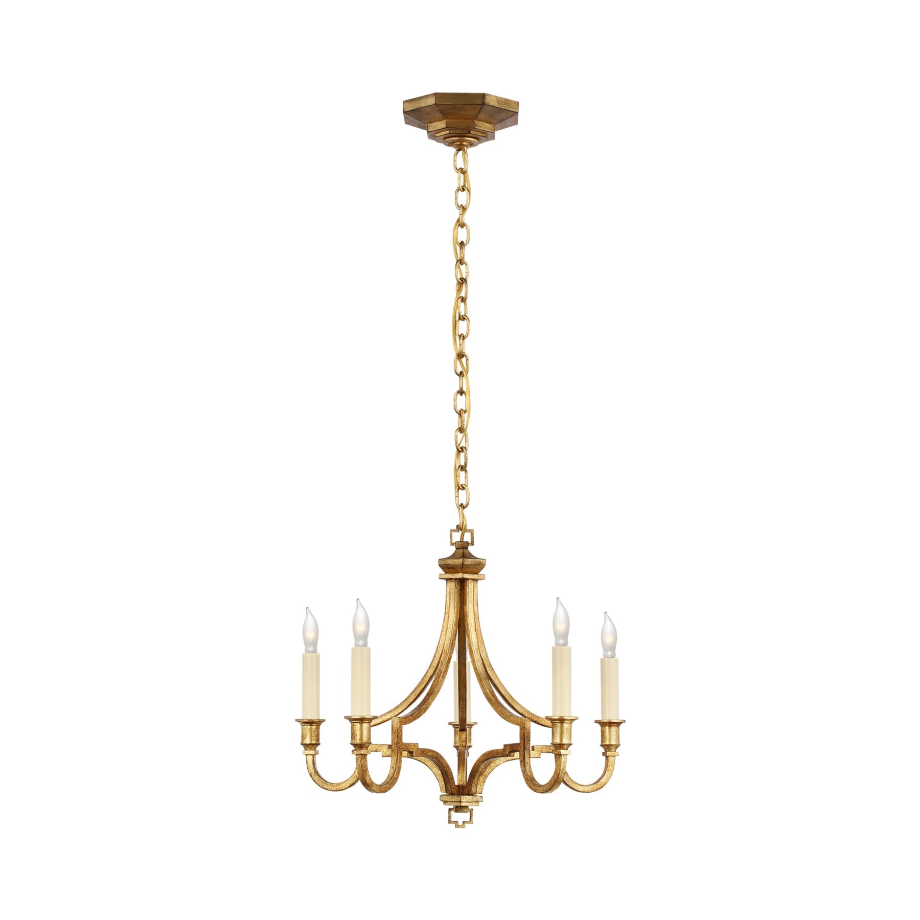 Mykonos Chandelier in Gilded Iron (Small).