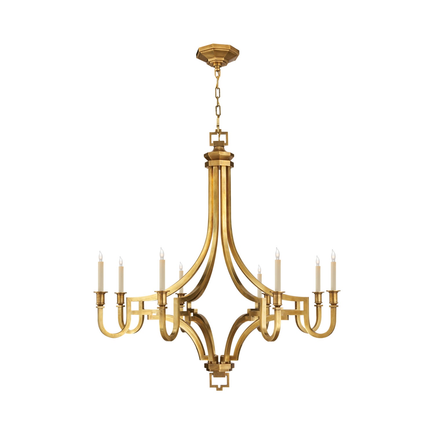 Mykonos Chandelier in Antique-Burnished Brass (Large).