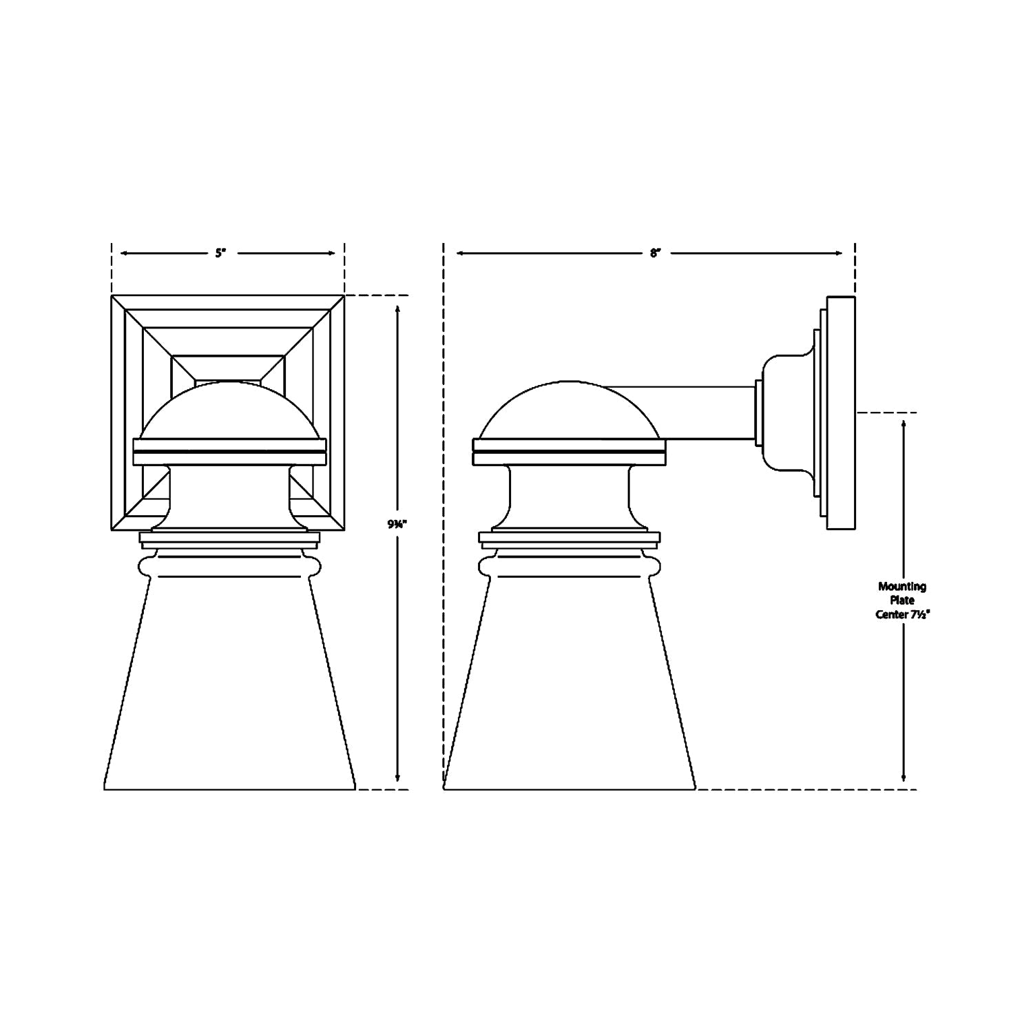 New York Subway Bath Wall Light - line drawing.