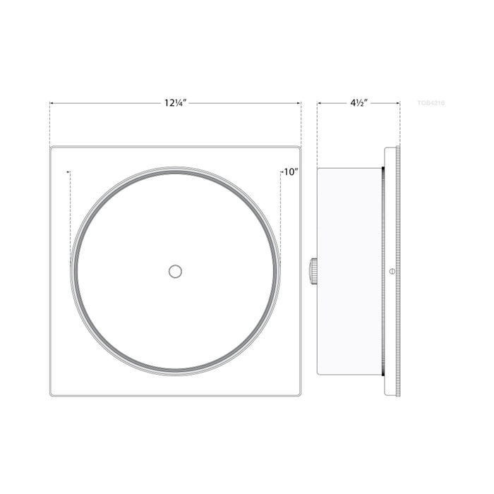 Newhouse Flush Mount Ceiling Light- line drawing.