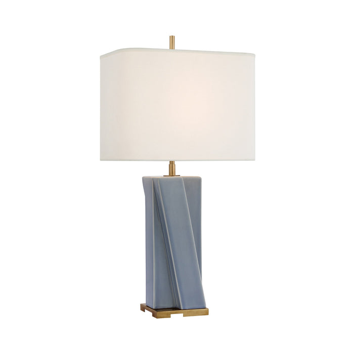 Niki Table Lamp in Polar Blue Crackle.
