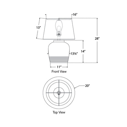 Nora Table Lamp - line drawing.