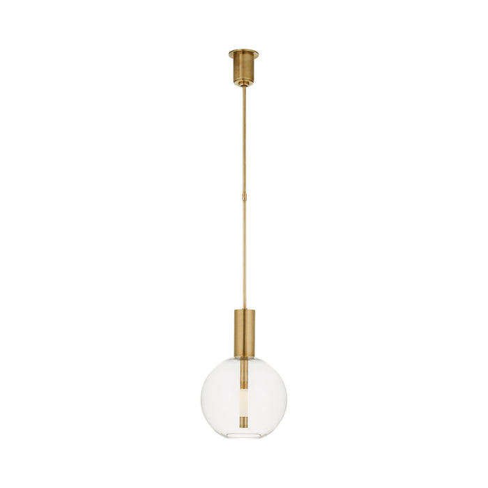 Nye Globe LED Pendant Light in Antique-Burnished Brass.