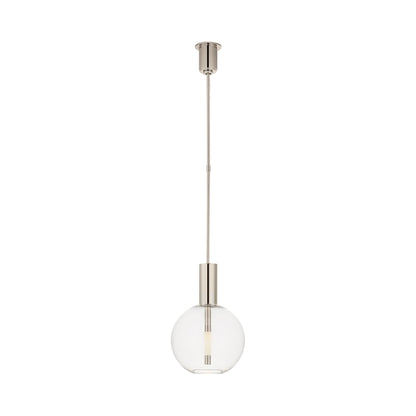 Nye Globe LED Pendant Light in Polished Nickel.