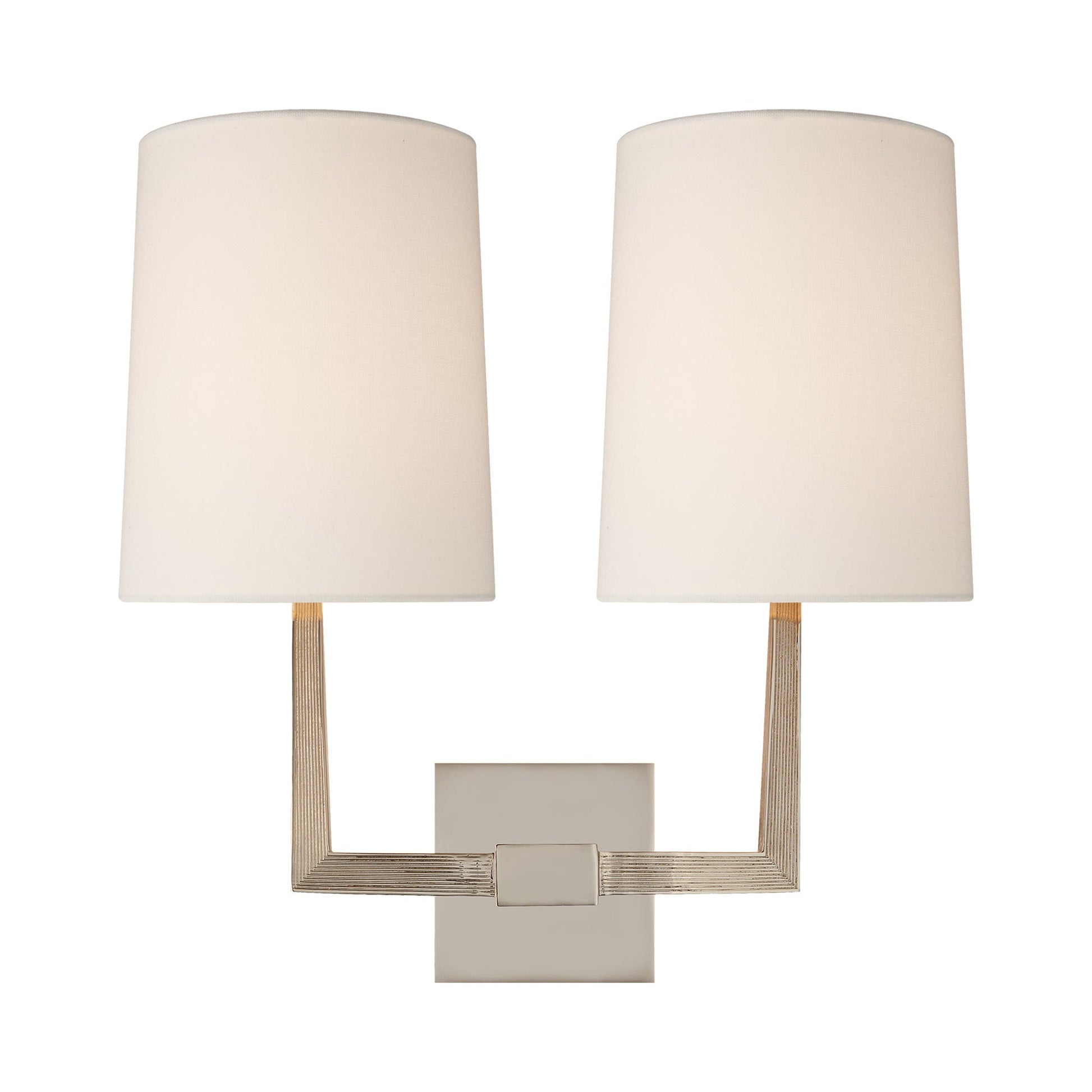 Ojai Double Wall Light in Polished Nickel.