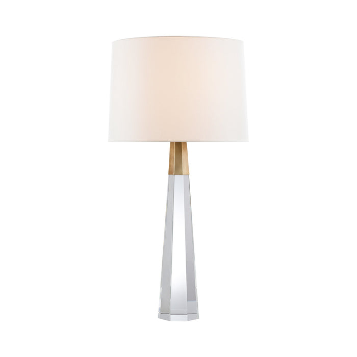 Olsen Table Lamp in Crystal/Hand-Rubbed Antique Brass.