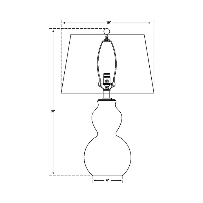 Open Table Lamp - line drawing.