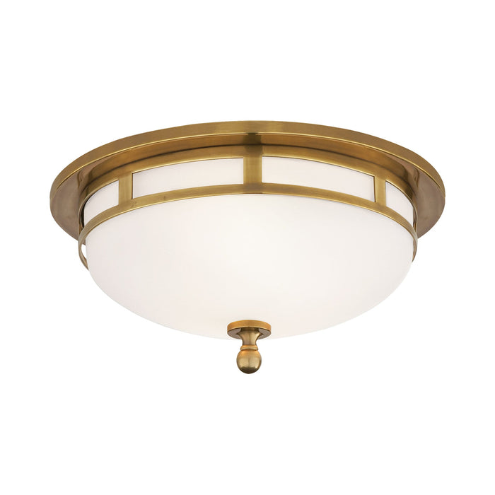 Openwork Flush Mount Ceiling Light in Hand-Rubbed Antique Brass (Small).