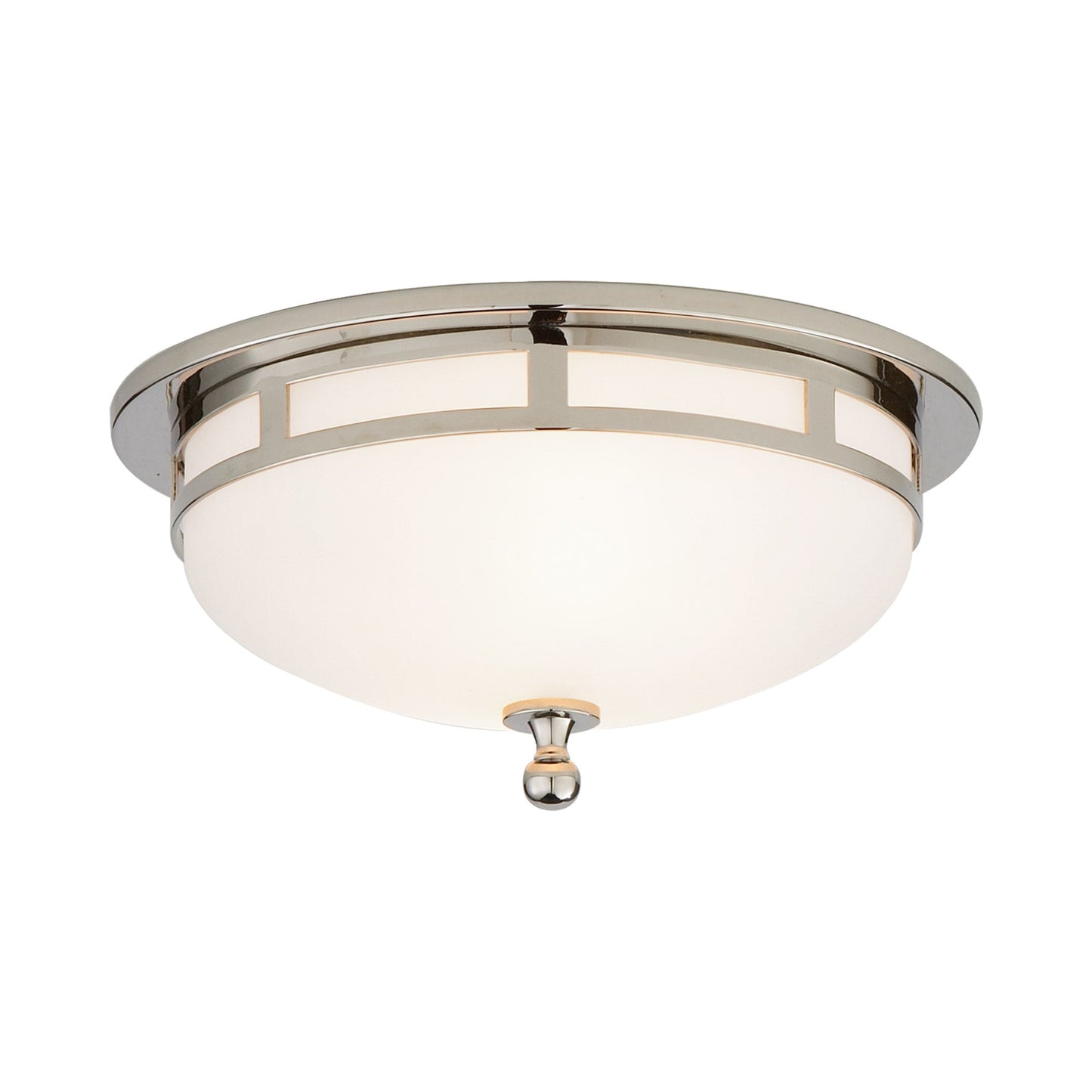 Openwork Flush Mount Ceiling Light in Polished Nickel (Small).