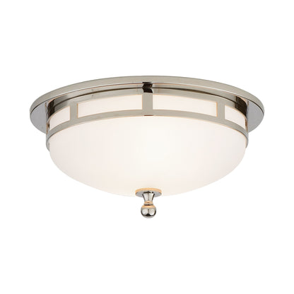 Openwork Flush Mount Ceiling Light in Polished Nickel (Small).