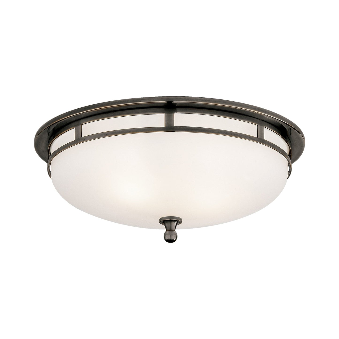 Openwork Flush Mount Ceiling Light in Bronze (Large).