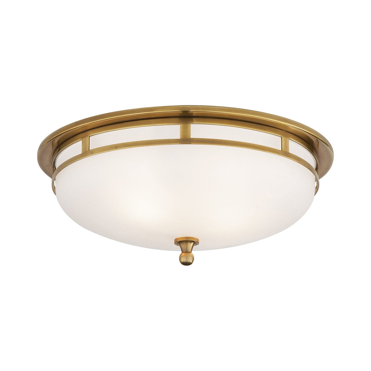 Openwork Flush Mount Ceiling Light in Hand-Rubbed Antique Brass (Large).