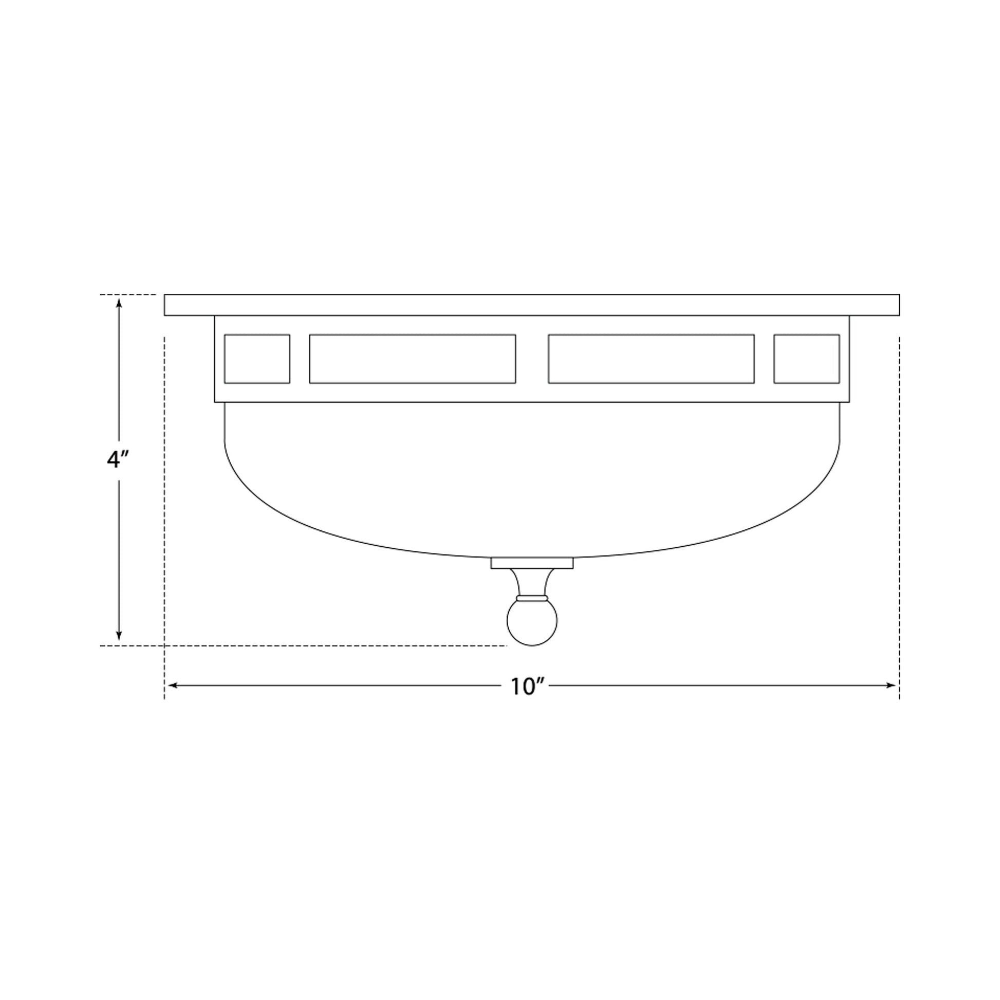 Openwork Flush Mount Ceiling Light - line drawing.