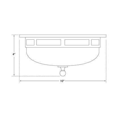 Openwork Flush Mount Ceiling Light - line drawing.