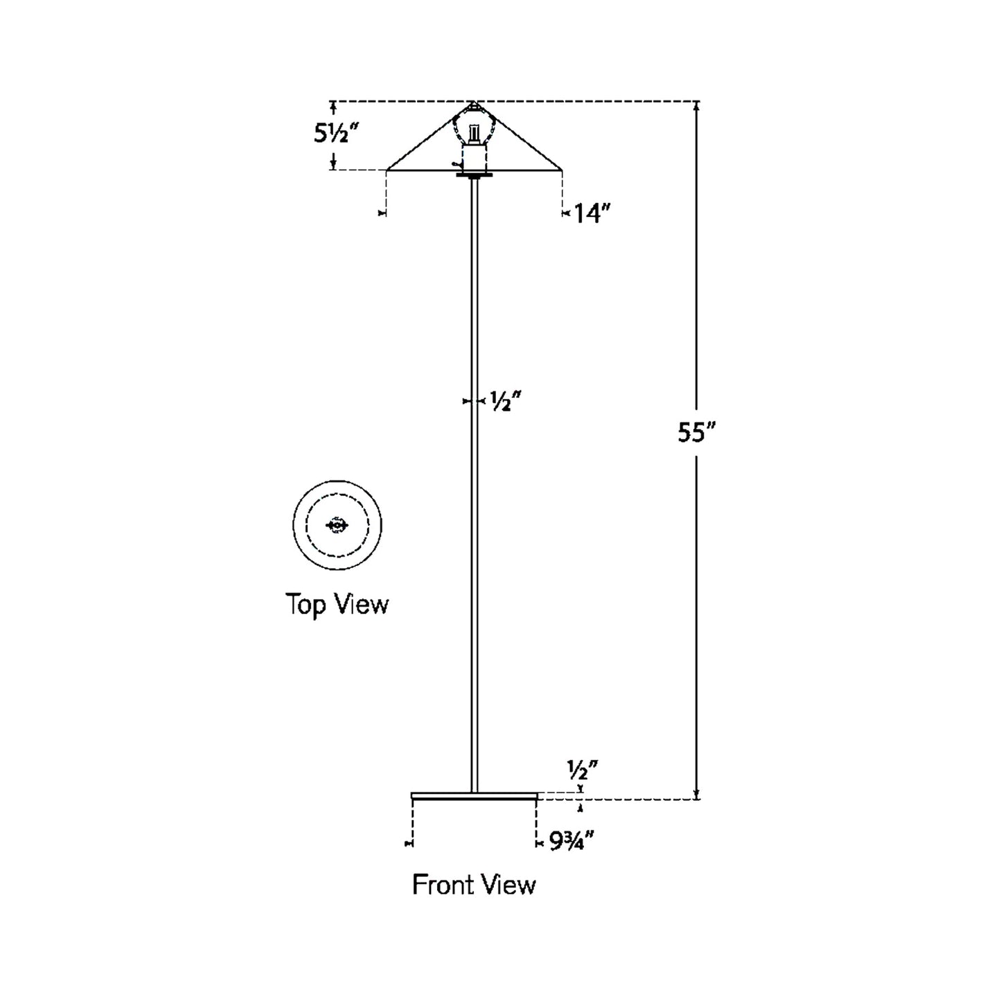 Orsay LED Floor Lamp - line drawing.
