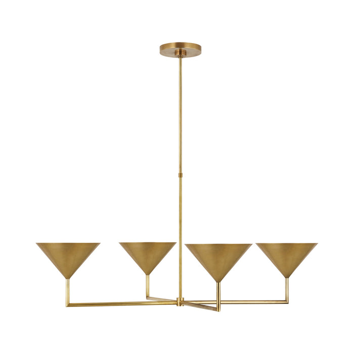 Orsay LED Linear Pendant Light in Hand-Rubbed Antique Brass.