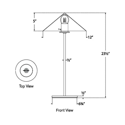 Orsay Tall LED Table Lamp - line drawing.