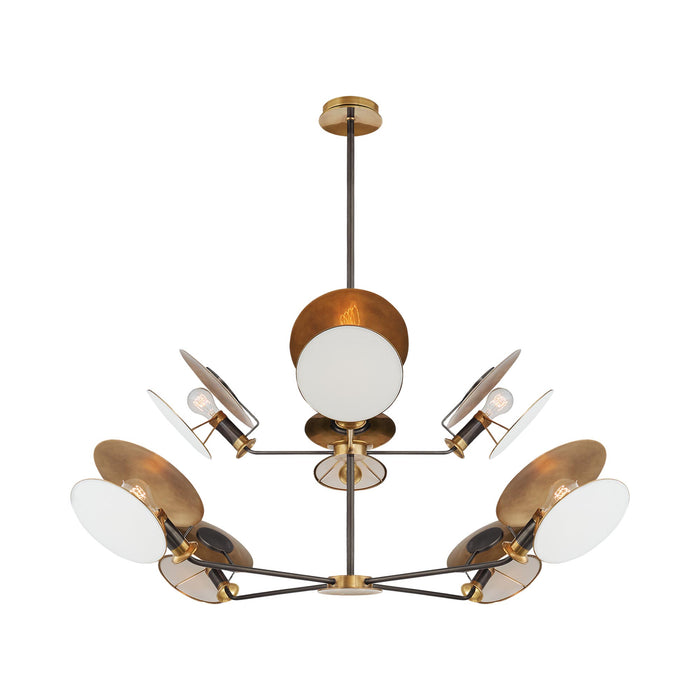 Osiris Chandelier in Bronze and Hand-Rubbed Antique Brass (Large).