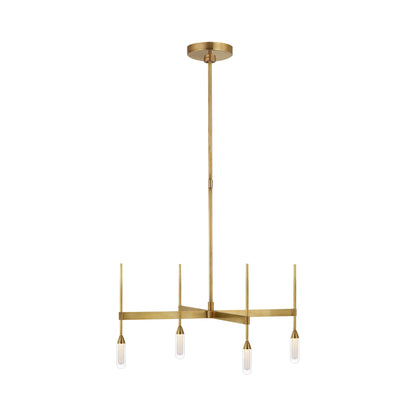 Overture Grande LED Chandelier in Natural Brass (Downlight).