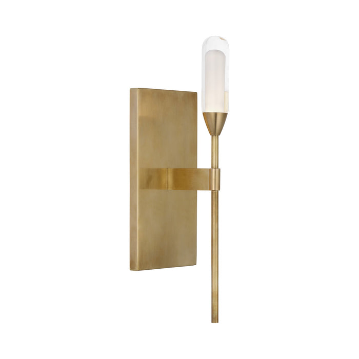 Overture LED Wall Light in Natural Brass.