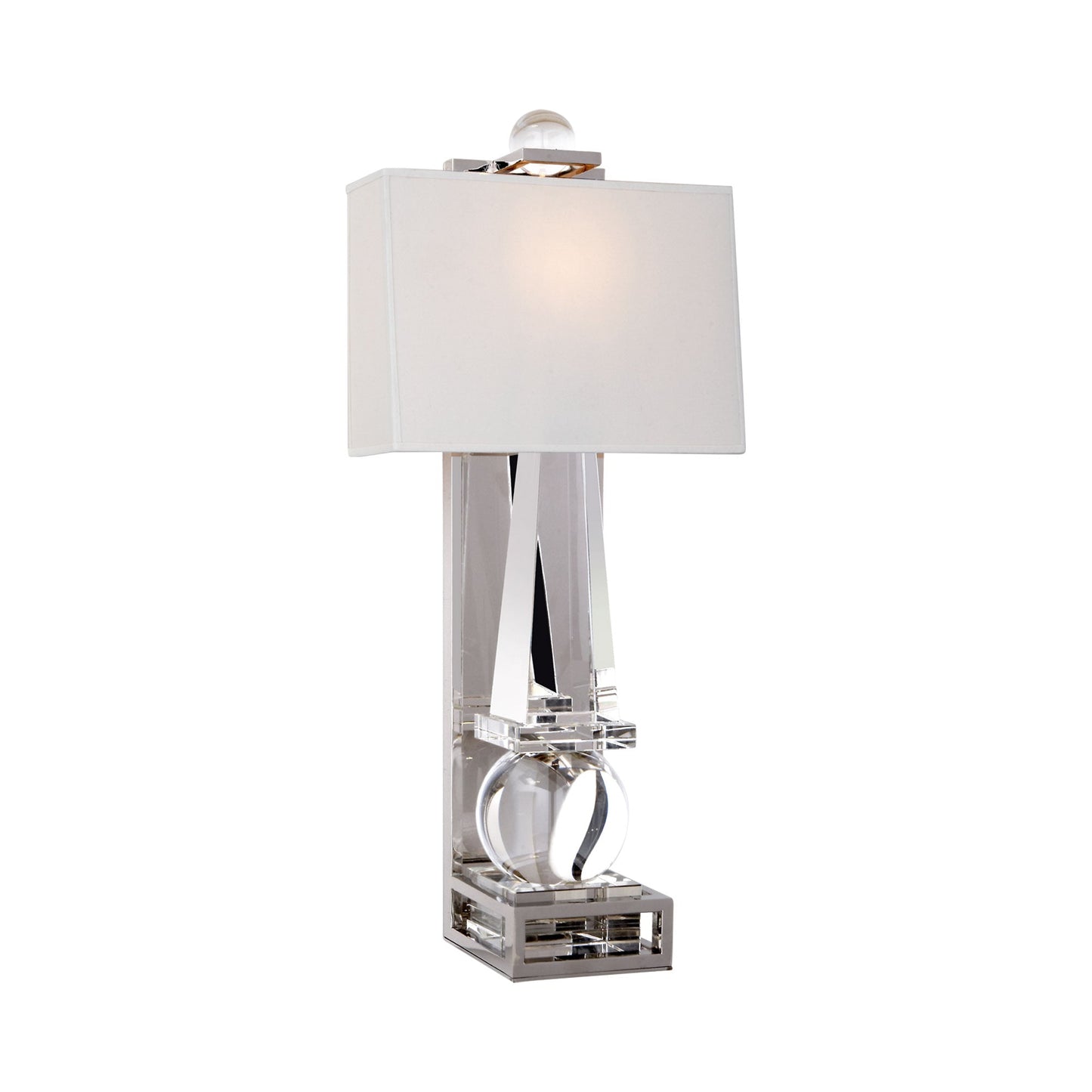 Paladin Obelisk Wall Light in Crystal/Polished Nickel.
