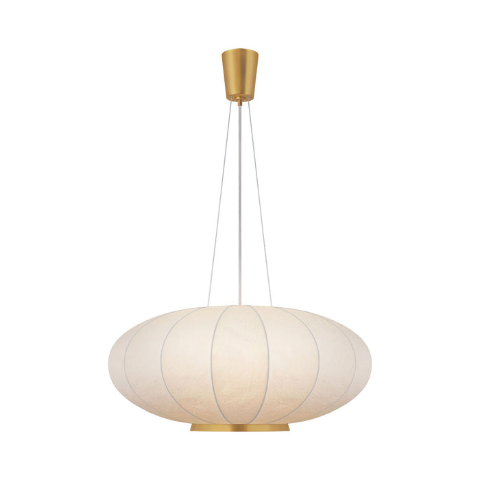 Paper Moon Pendant Light in Soft Brass (Large).