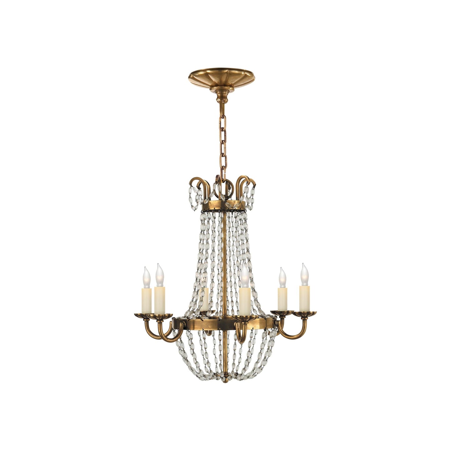 Paris Flea Market Chandelier in Antique-Burnished Brass (Petite).