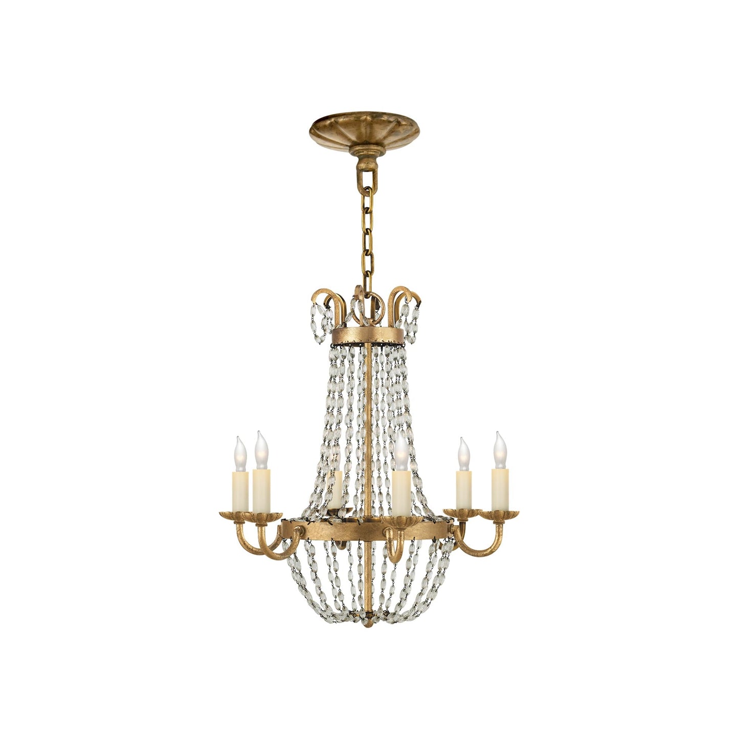 Paris Flea Market Chandelier in Gilded Iron (Petite).