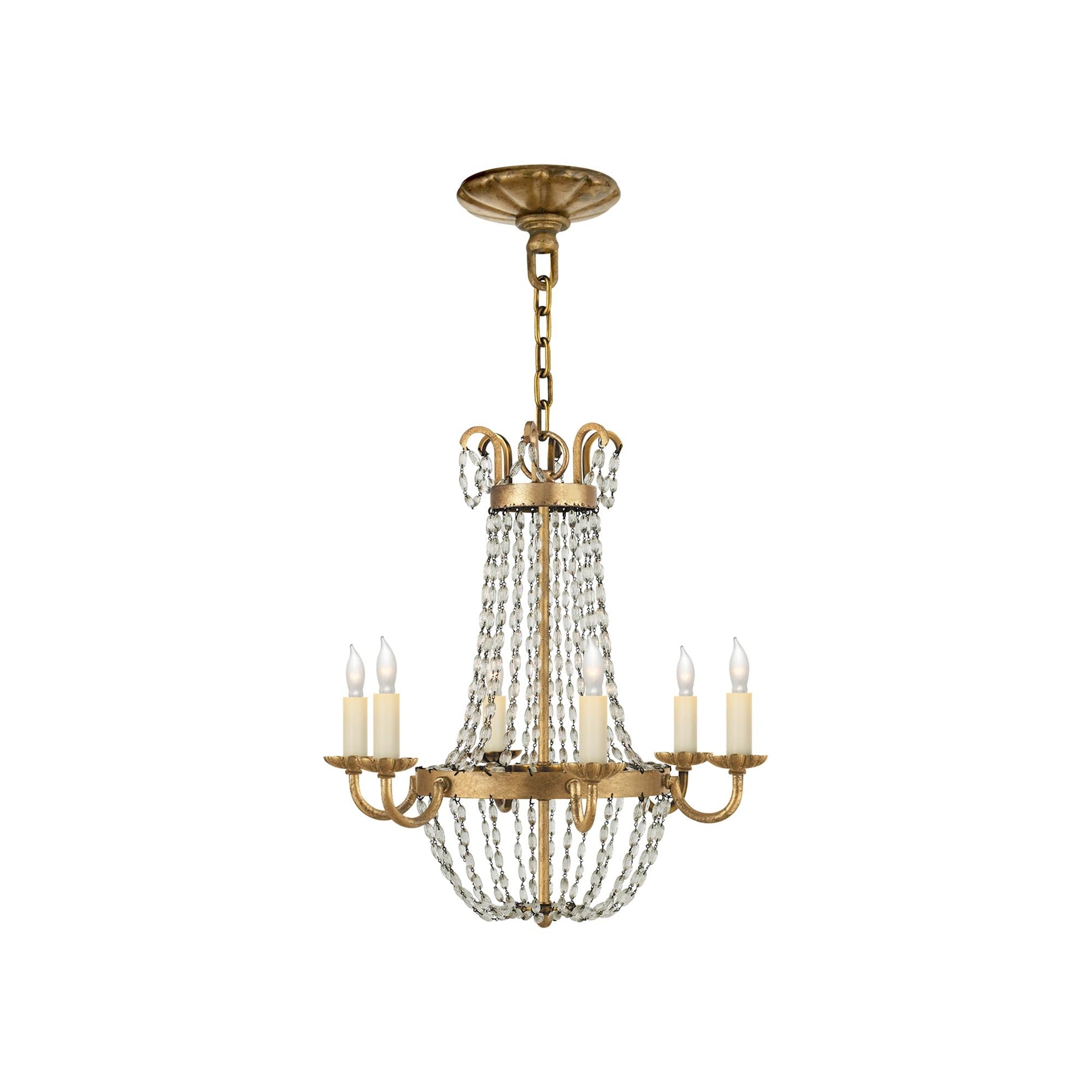 Paris Flea Market Chandelier in Gilded Iron (Petite).
