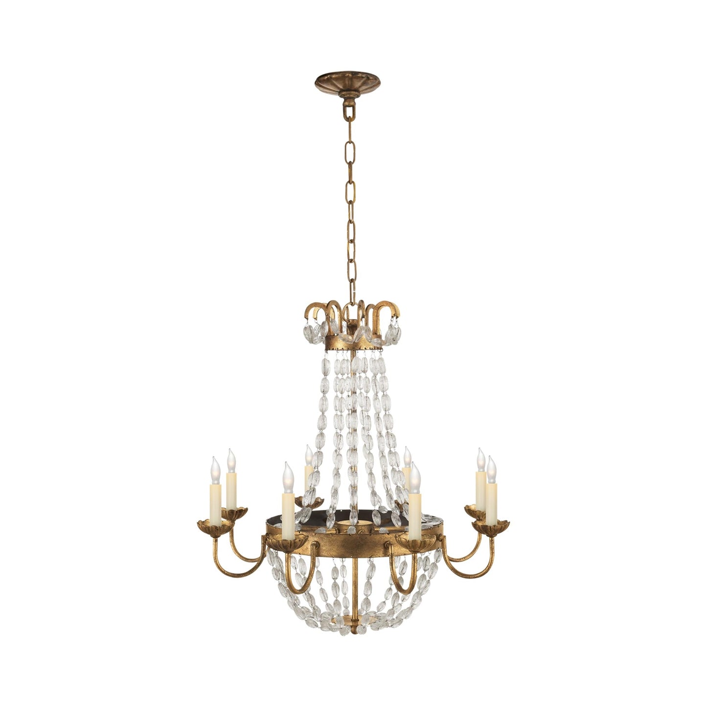 Paris Flea Market Chandelier in Gilded Iron (Medium).