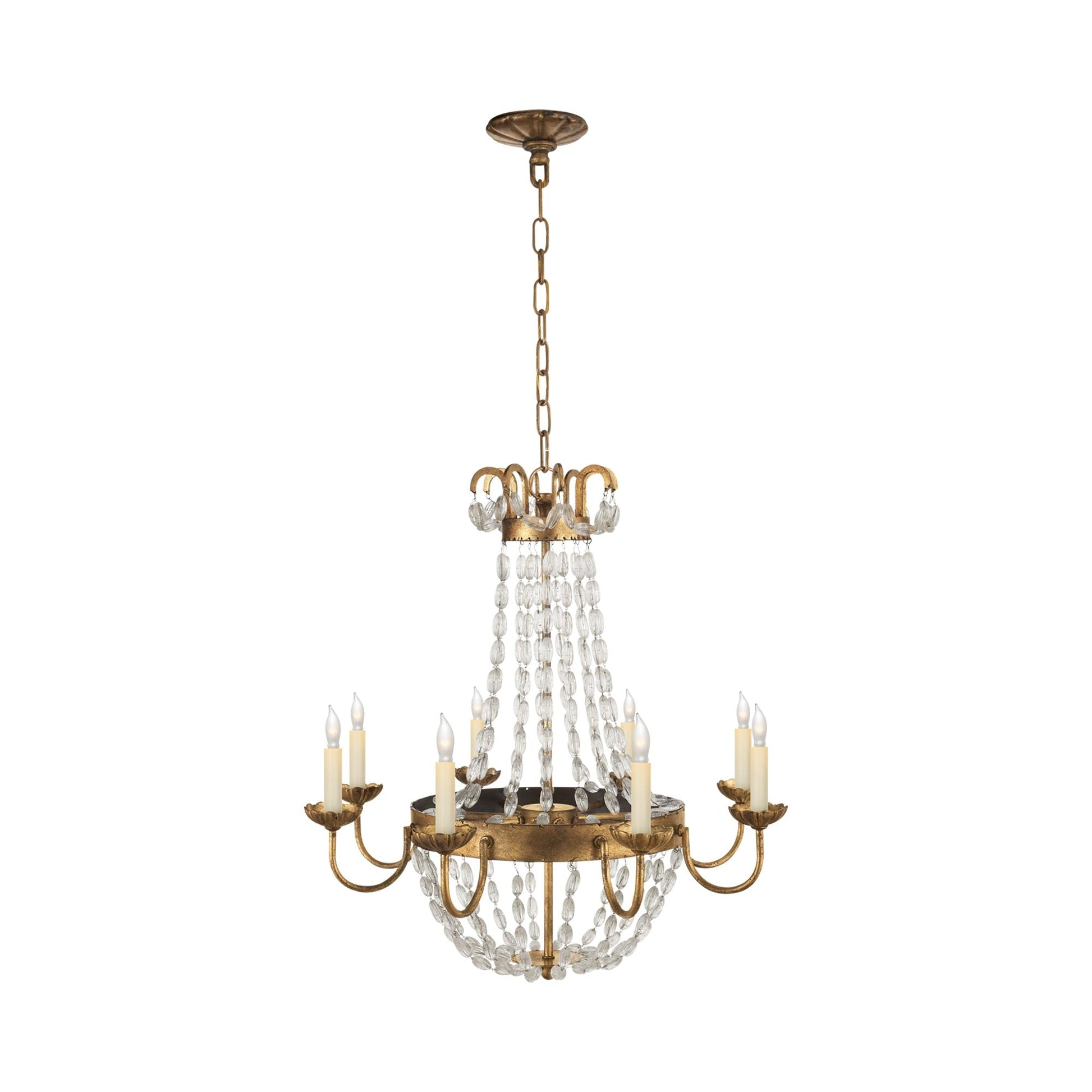 Paris Flea Market Chandelier in Gilded Iron (Medium).