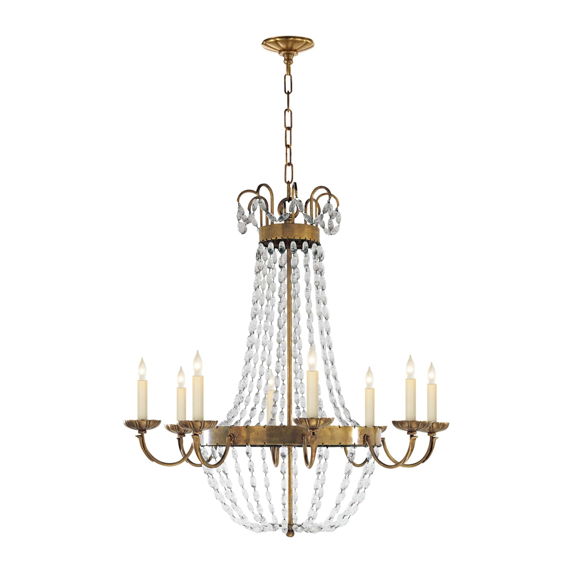 Paris Flea Market Chandelier in Antique-Burnished Brass (Large).
