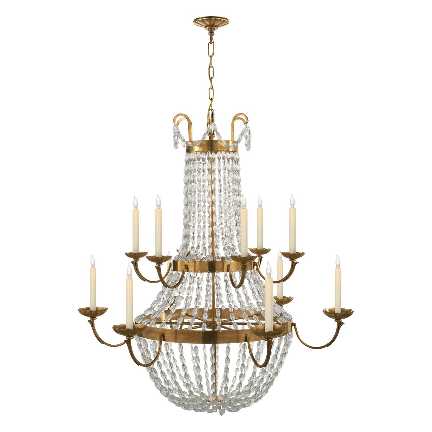 Paris Flea Market Chandelier in Antique-Burnished Brass (Grande).